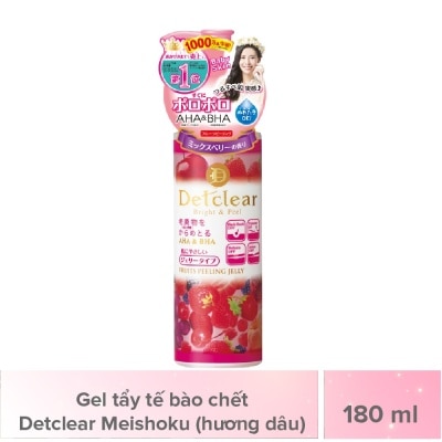 MEISHOKU Gel Tẩy Tế Bào Chết Meishoku Detclear Hương Dâu Bright & Peel Fruit Peeling Jelly 180ml