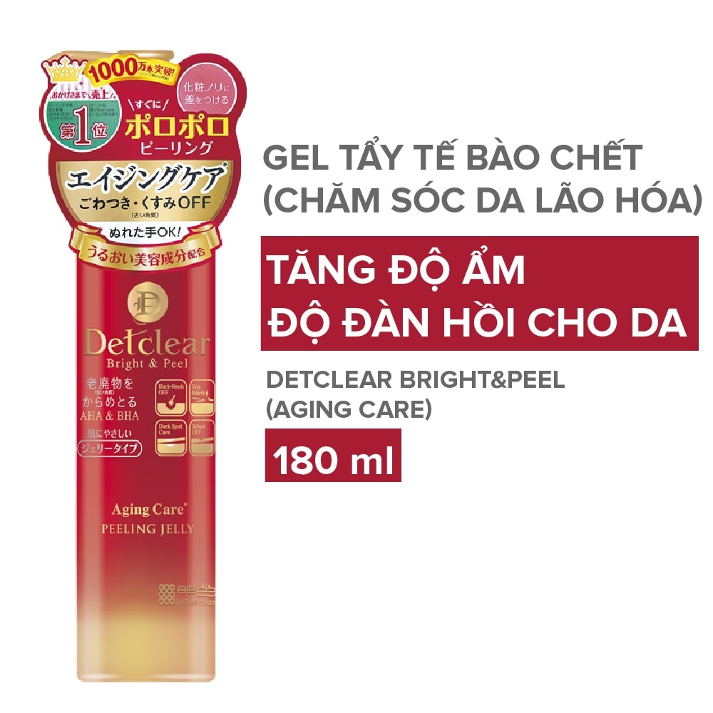 Gel Tẩy Tế Bào Chết Meishoku Detclear Chăm Sóc Da Chống Lão Hóa Bright & Peel Aging Care Peeling Jelly 180ml