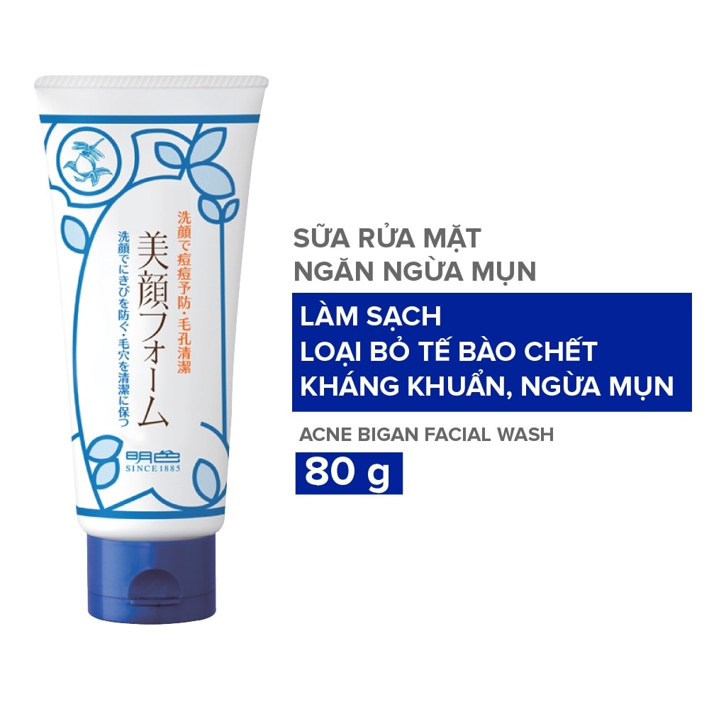 Sữa Rửa Mặt Meishoku Bigan Ngăn Ngừa Mụn Facial Wash 80g