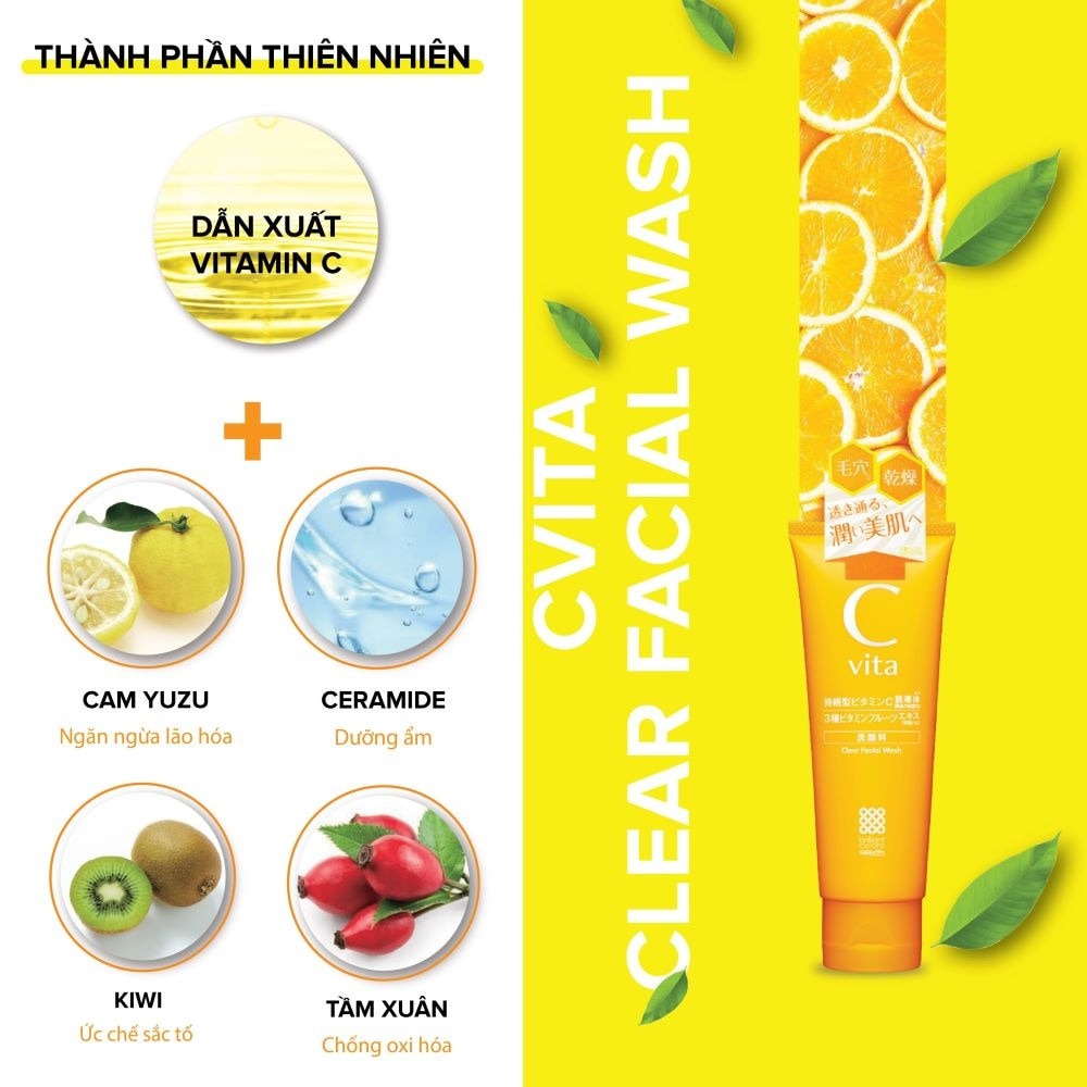 Sữa Rửa Mặt Meishoku C Vita Sáng Da Clear Facial Wash 100g