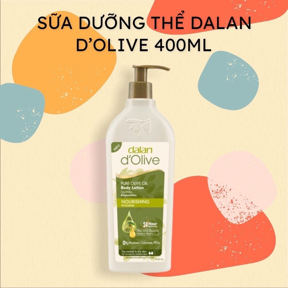 Sữa Dưỡng Thể Dalan D’Olive Trắng Da Pure Olive Oil 400ml