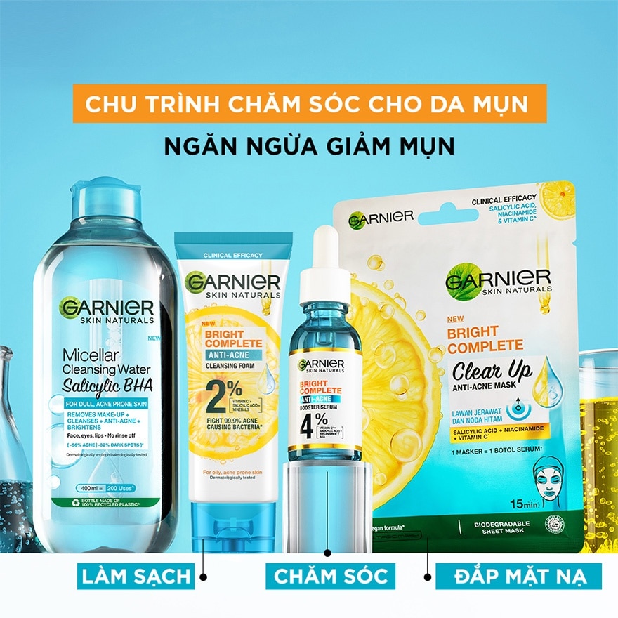 Nước Tẩy Trang Garnier Micellar Cleansing Water Salicylic BHA 400ml