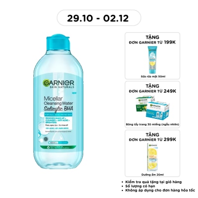GARNIER Nước Tẩy Trang Garnier Micellar Cleansing Water Salicylic BHA 400ml image