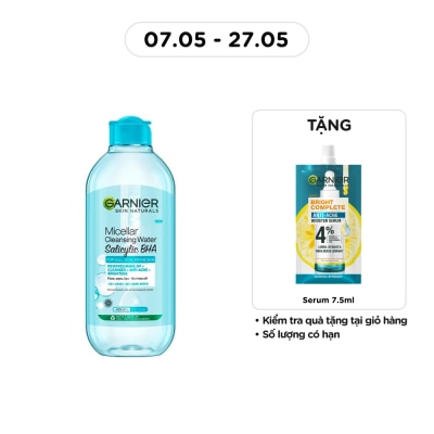 GARNIER - Nước Tẩy Trang Garnier Micellar Cleansing Water Salicylic BHA 400ml