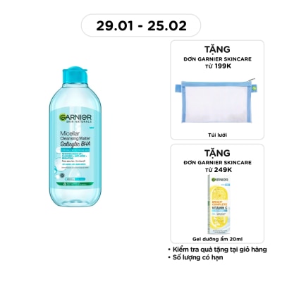 GARNIER Nước Tẩy Trang Garnier Micellar Cleansing Water Salicylic BHA 400ml