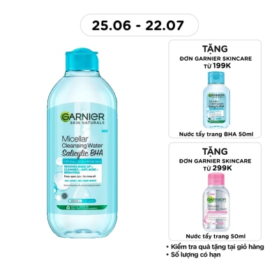 GARNIER - Nước Tẩy Trang Garnier Micellar Cleansing Water Salicylic BHA 400ml