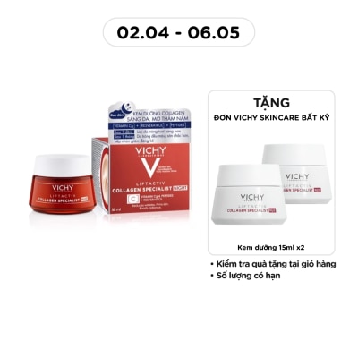 VICHY - Kem Dưỡng Ban Đêm Vichy Sáng Da, Mờ Thâm Nám Liftactiv Collagen Specialist Night 50ml