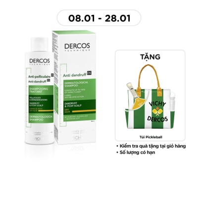 VICHY Dầu Gội Vichy Giảm Gàu Cho Da Đầu Dầu Dercos Shampoo Dandruff & Itchy Scalp 200ml