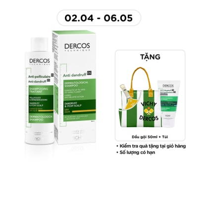 VICHY - Dercos Technique Anti - Dandruff DS Dermatological Shampoo Dandruff & Itchy Scalp 200ml