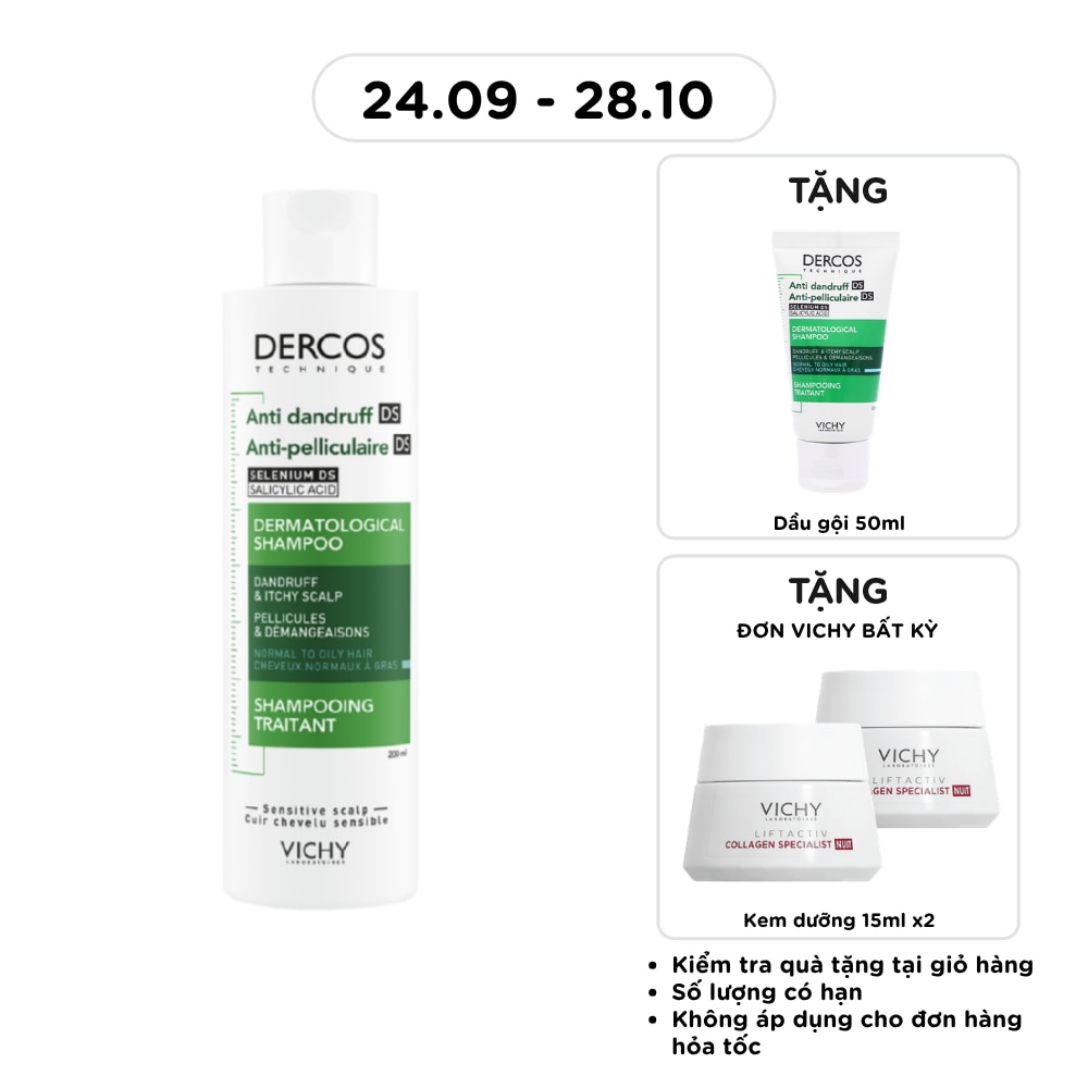 Dercos Technique Anti Dandruff DS Dermatological Shampoo Dandruff & Itchy Scalp 200ml image
