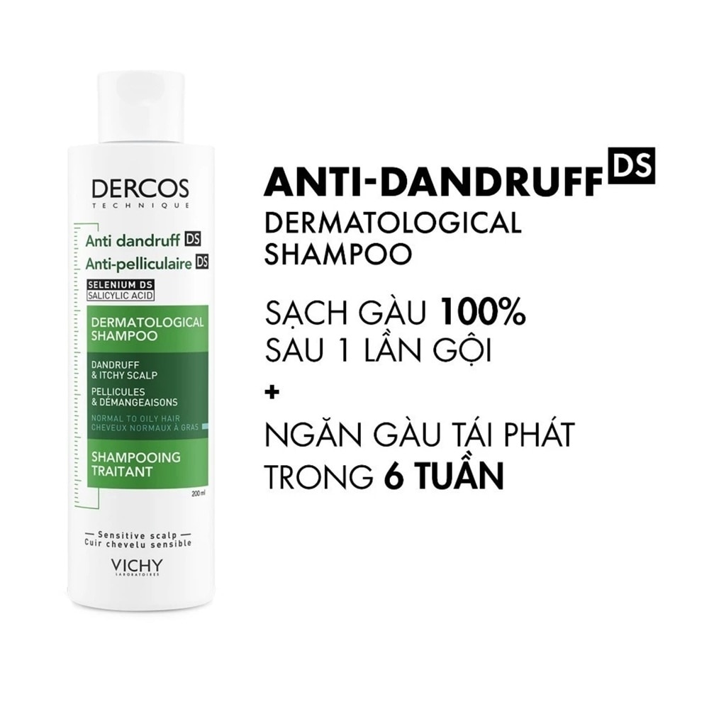 Dercos Technique Anti - Dandruff DS Dermatological Shampoo Dandruff & Itchy Scalp 200ml