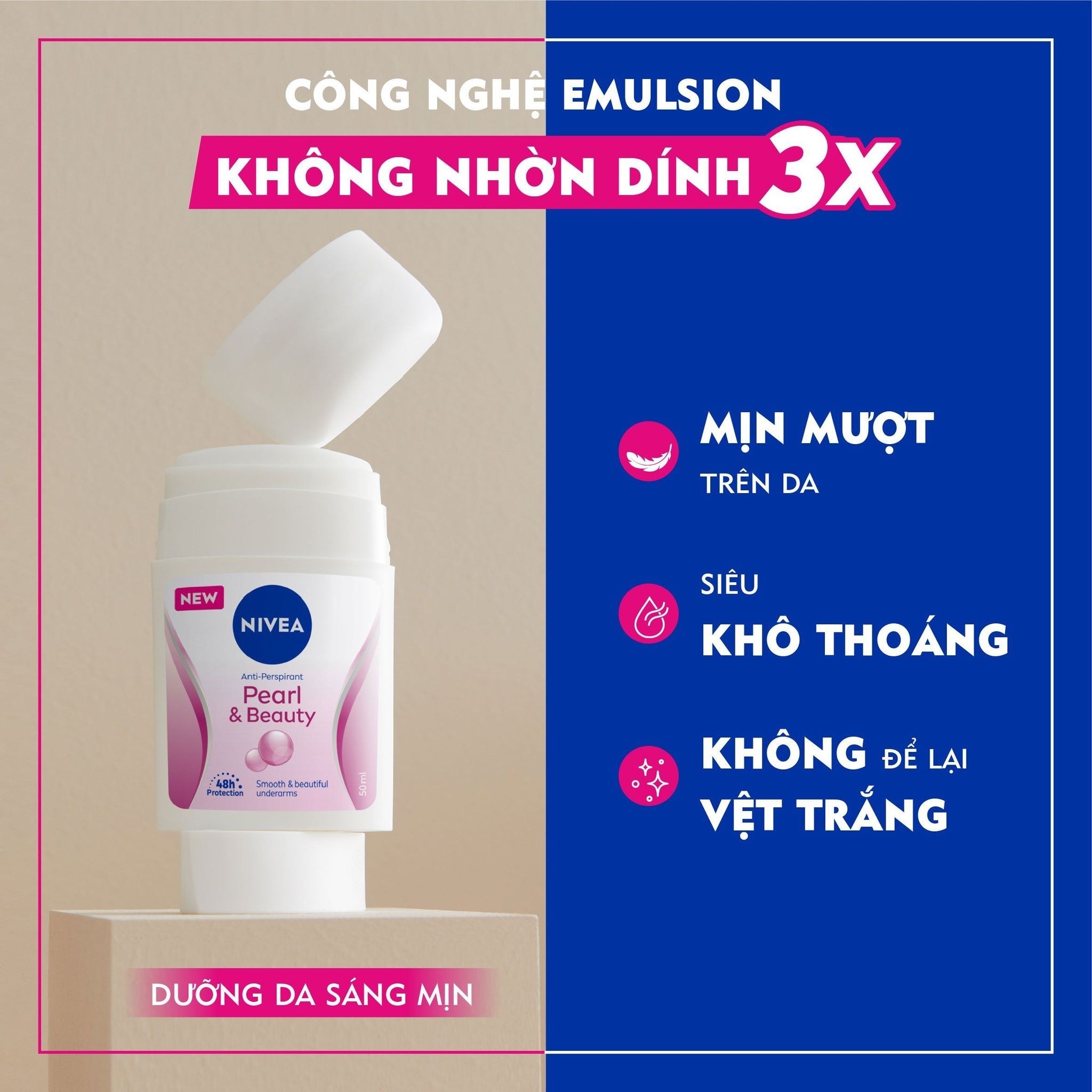 Sáp Ngăn Mùi Nivea Ngọc Trai Đẹp Quyến Rũ 50ml