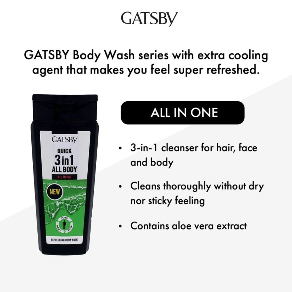 Sữa Tắm Gatsby Cho Nam Quick 3 in 1 All Body 250ml