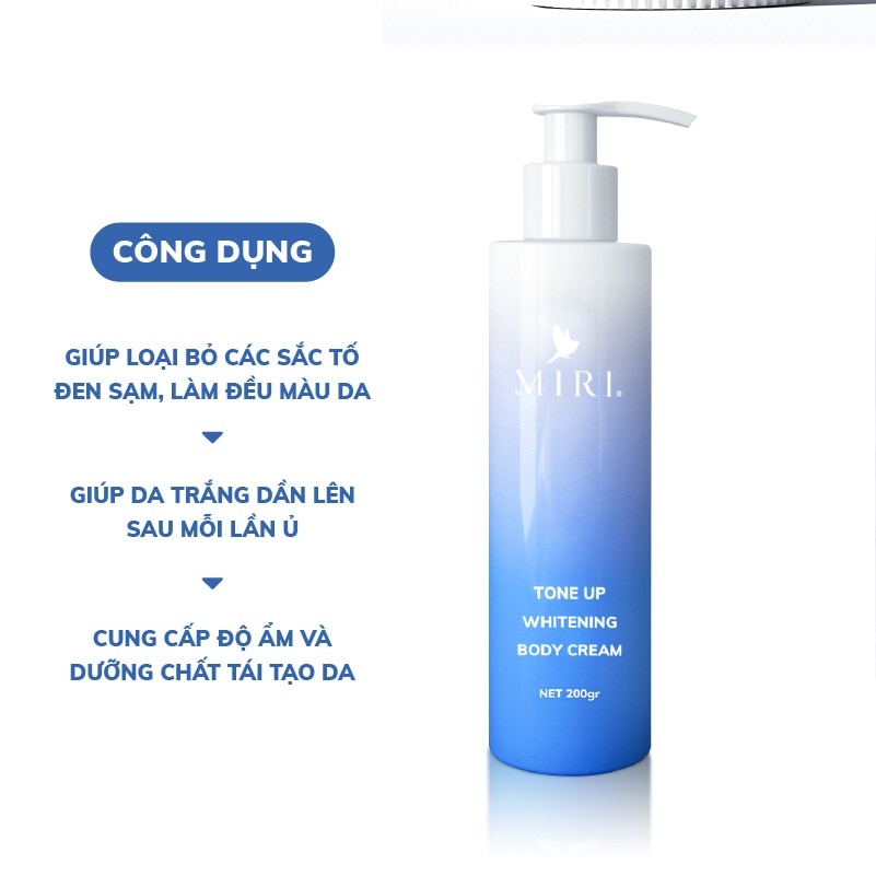 Kem Ủ Trắng Miri Nâng Tông Toàn Thân Tone Up Whitening Body Cream 200g