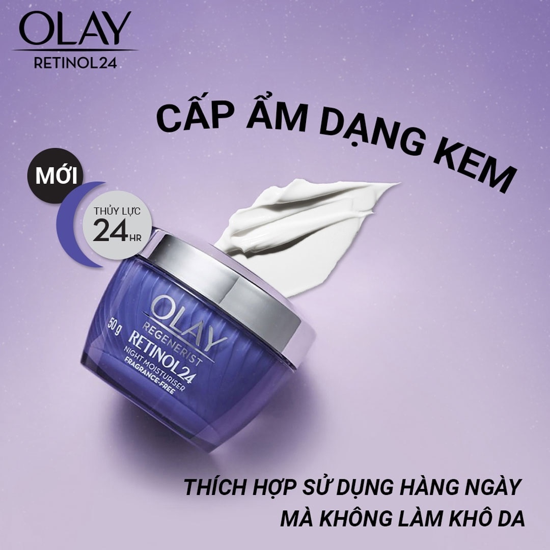 Kem Dưỡng Ban Đêm Olay Regenerist Retinol24 Tái Tạo Da Night Moisturiser 50g