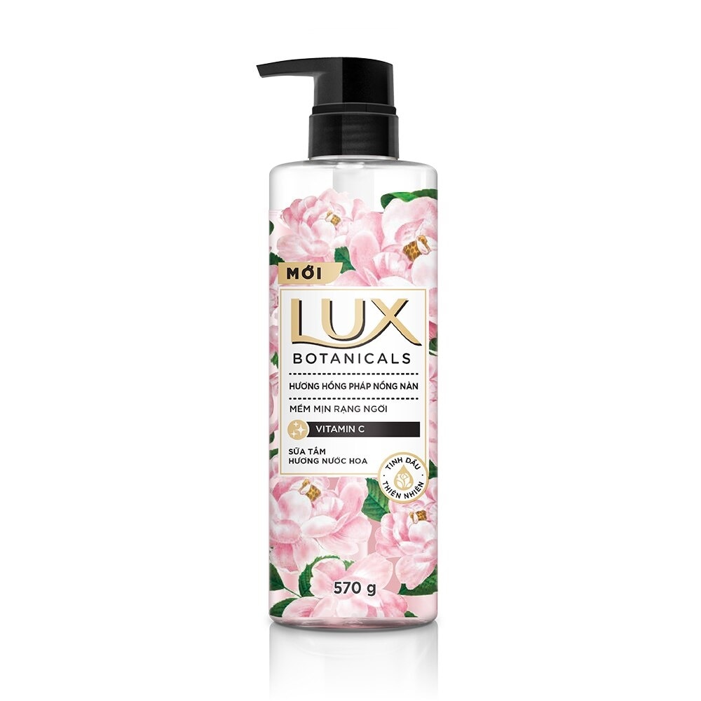 Sữa Tắm Lux Botanicals Hương Hồng Pháp Nồng Nàn 570g (562ml)