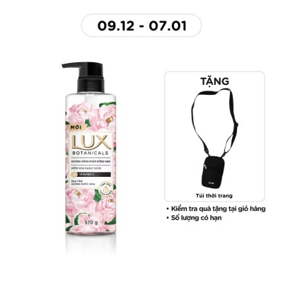 LUX Sữa Tắm Lux Botanicals Hương Hồng Pháp Nồng Nàn 570g (562ml)