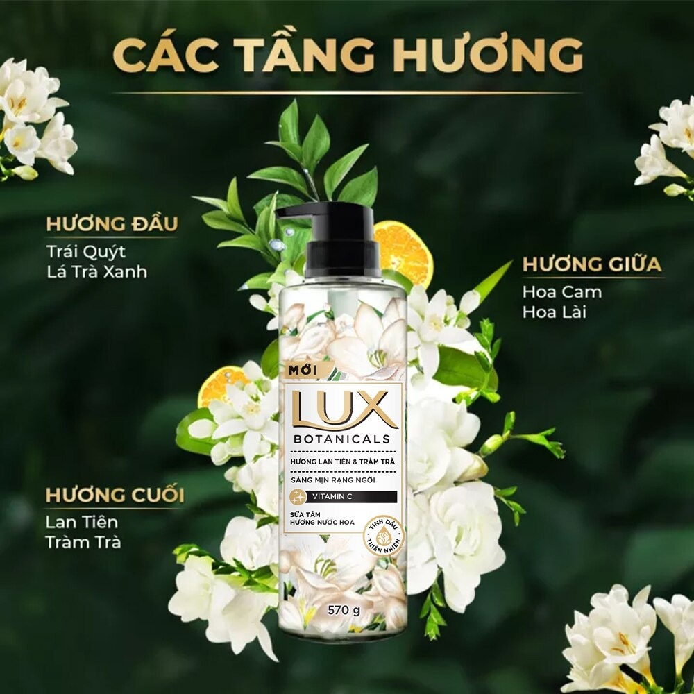 Sữa Tắm Lux Botanicals Hương Lan Tiên & Tràm Trà 570g (562ml)