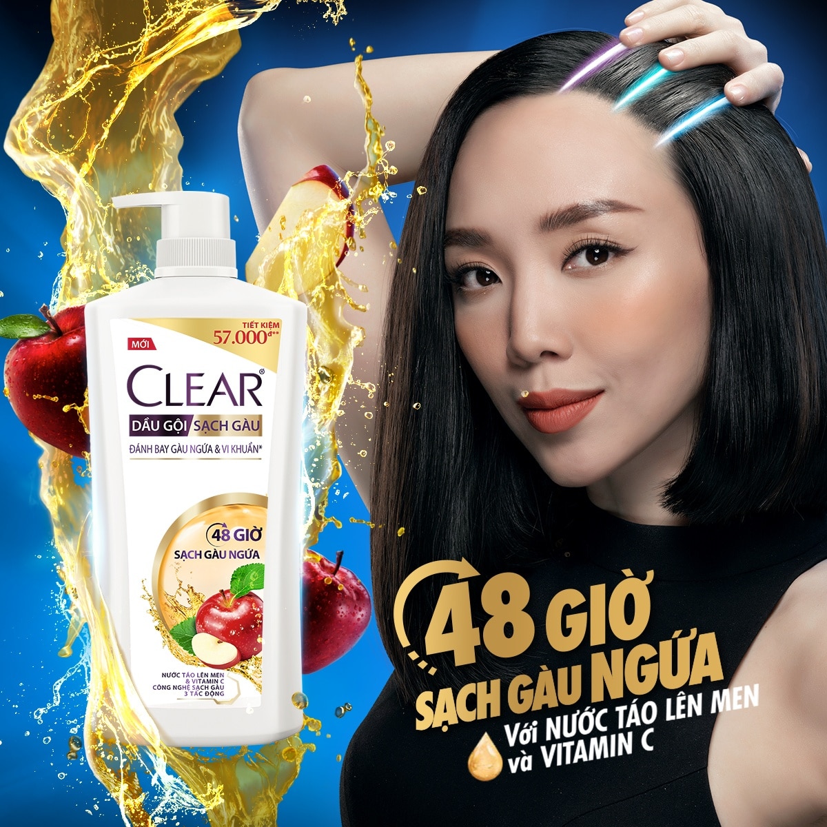 Dầu Gội Sạch Gàu Clear 48 Giờ Sạch Gàu Ngứa 630g (612ml)