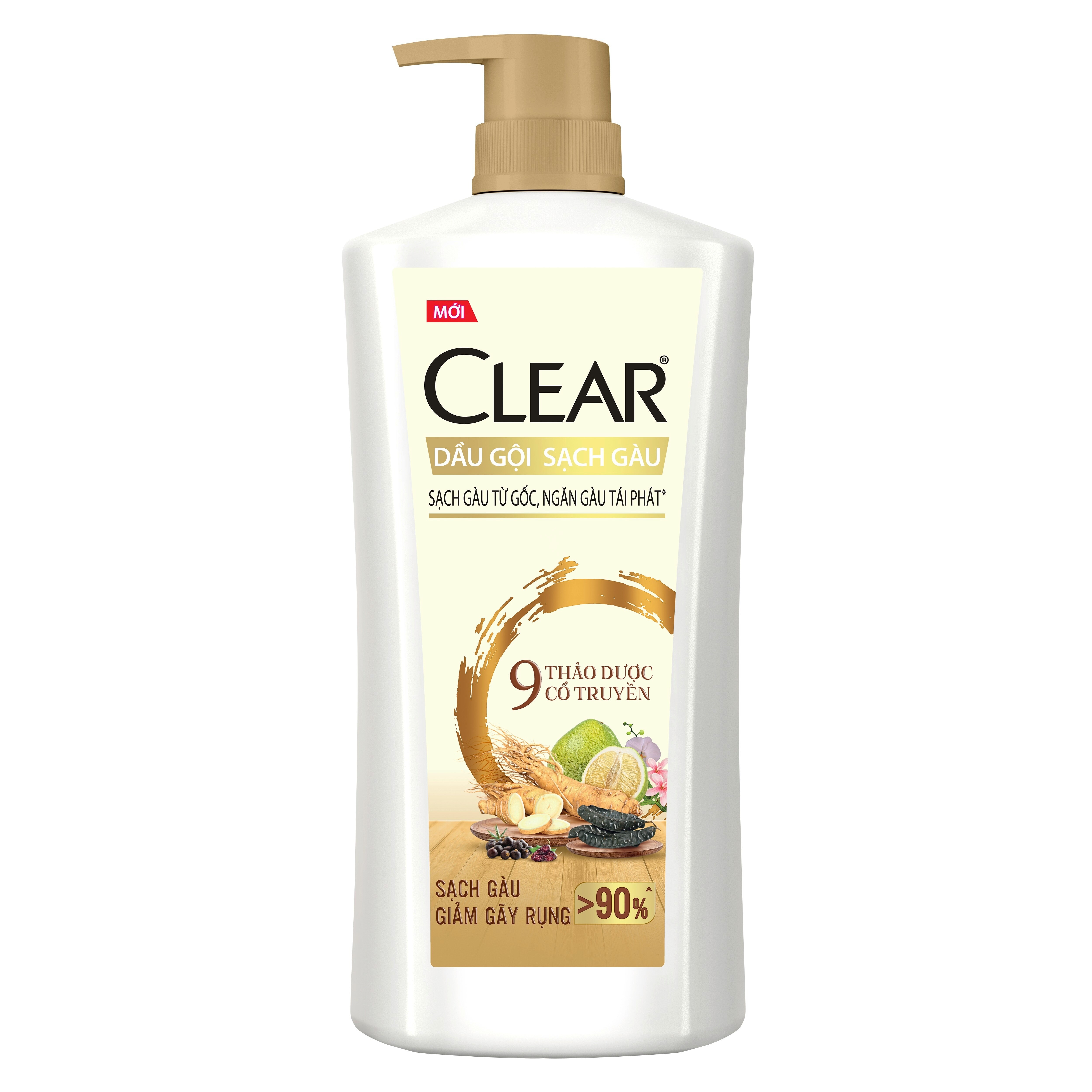 Dầu Gội Sạch Gàu Clear 9 Thảo Dược Cổ Truyền 630g (612ml)