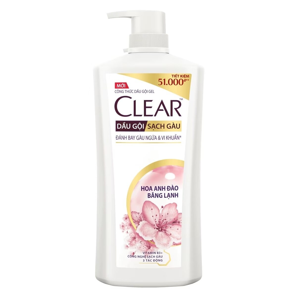 Dầu Gội Sạch Gàu Clear Hoa Anh Đào Băng Lạnh 630g (612ml)