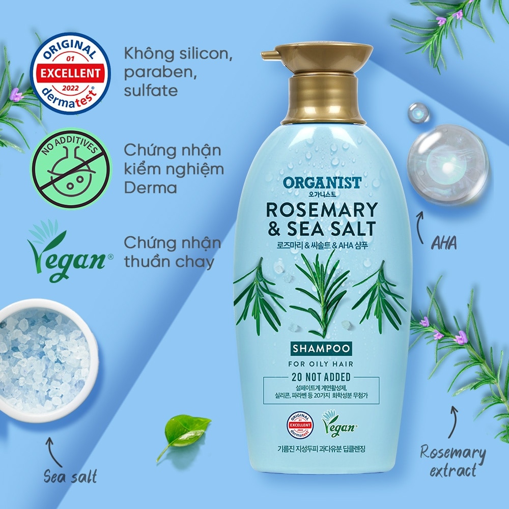 Organist Rosemary and Sea Salt Deep Cleansing Shampoo 500ml