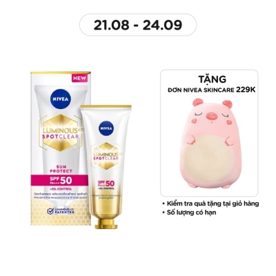 NIVEA Kem Chống Nắng Nivea Luminous 630 Spotclear Sun Protect SPF50 PA+++ 40ml