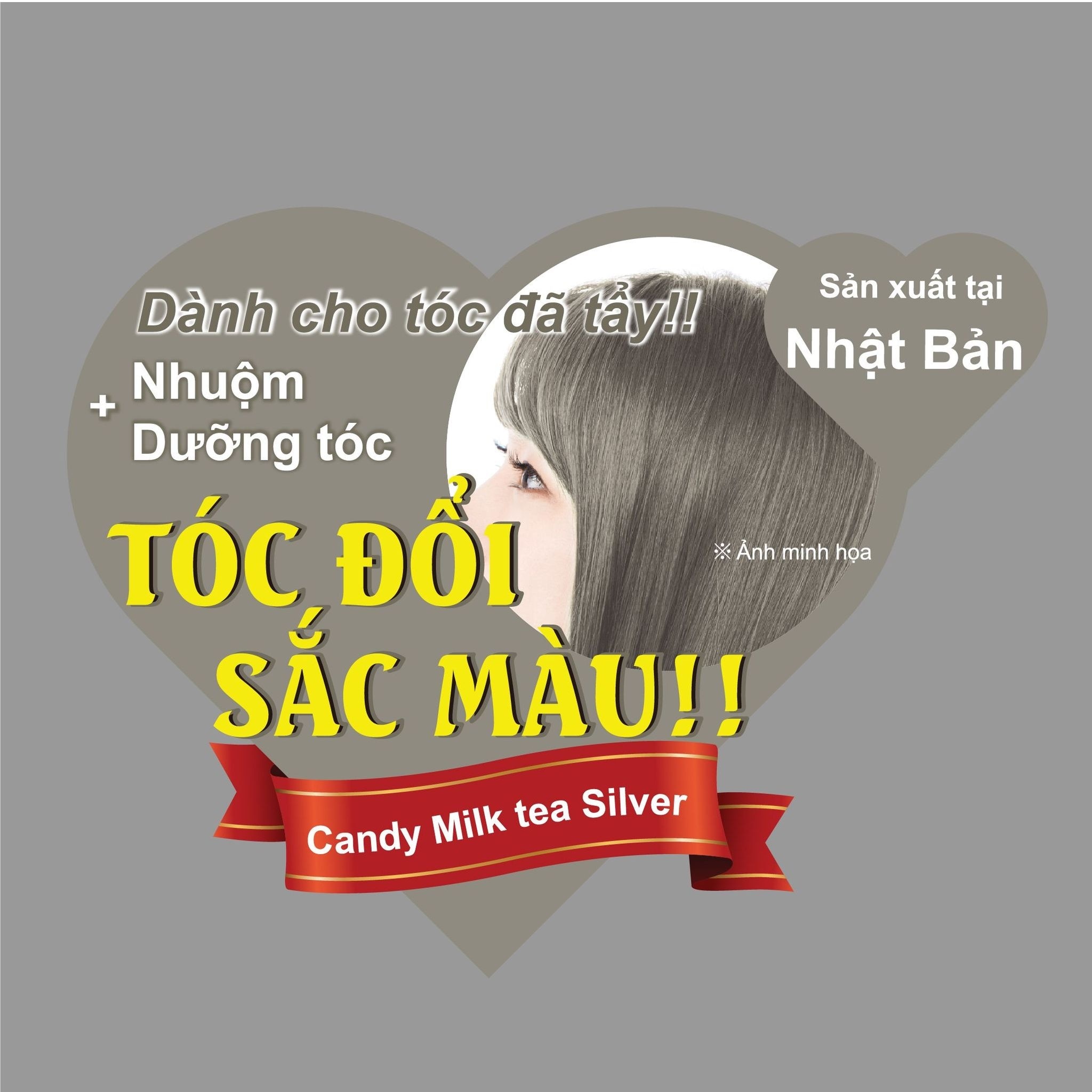 Kem Nhuộm Tóc Cheveux Ensemble Cheveux Color Treatment Milk tea Silver 200g