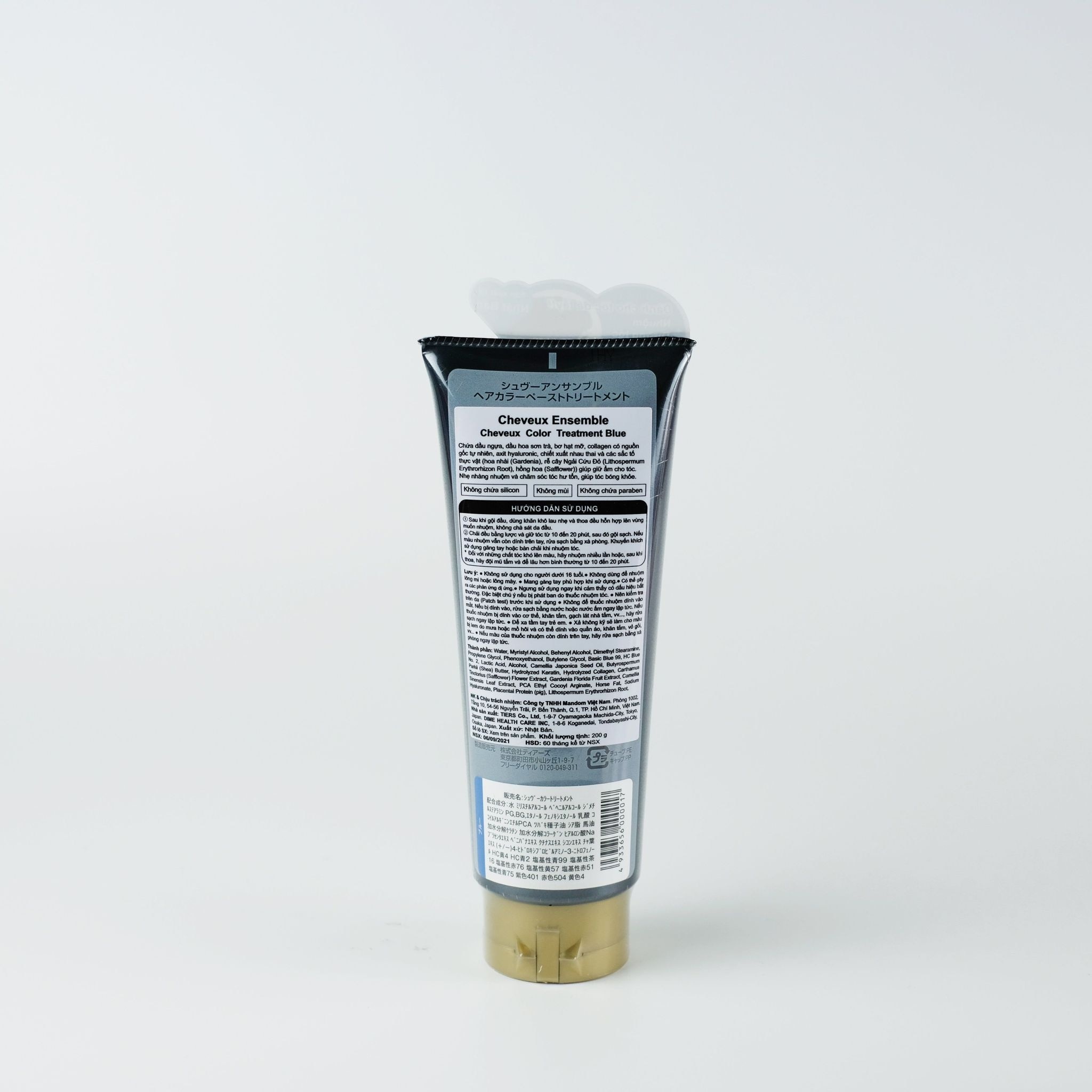 Kem Nhuộm Tóc Cheveux Ensemble Cheveux Color Treatment Blue 200g