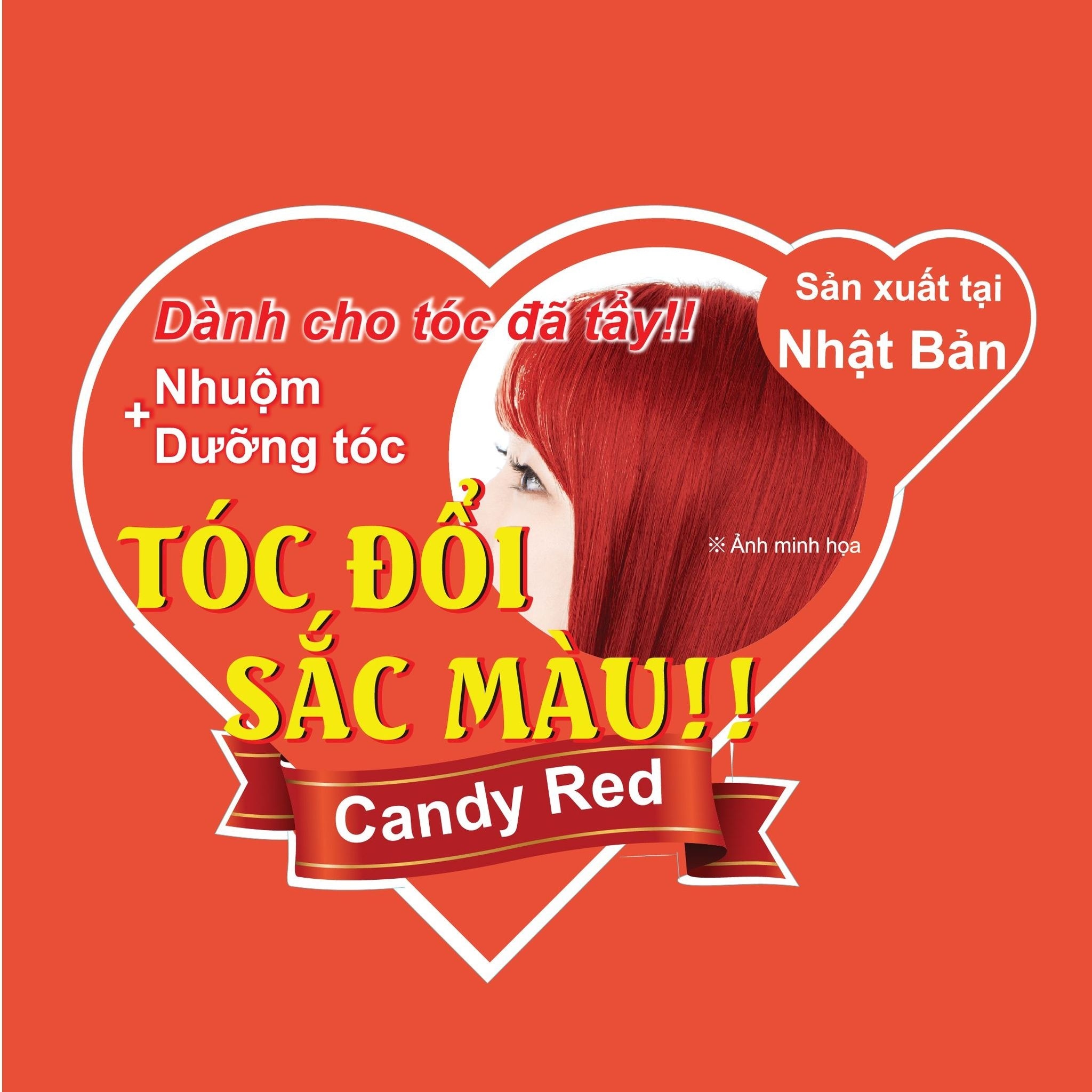 Kem Nhuộm Tóc Cheveux Ensemble Cheveux Color Treatment Red 200g