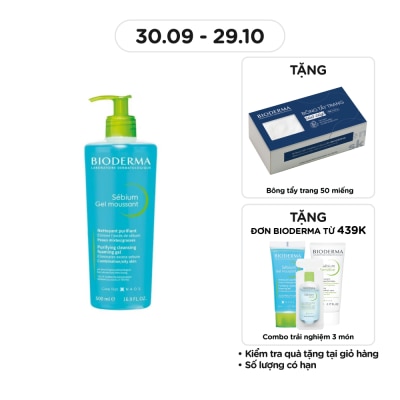 BIODERMA Gel Rửa Mặt Bioderma Sébium Gel Moussant 500ml