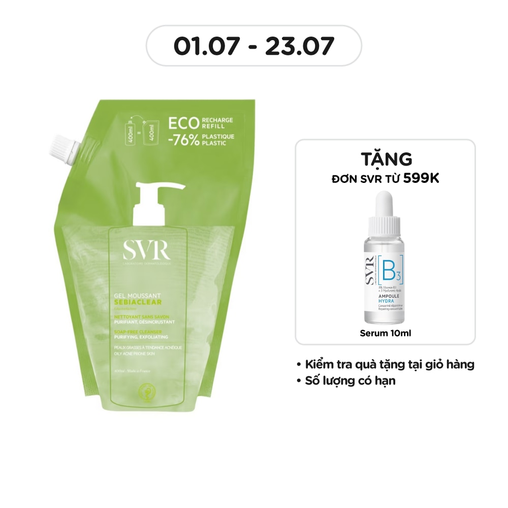 Gel Rửa Mặt SVR Sebiaclear Gel Moussant Dạng Túi Refill 400ml