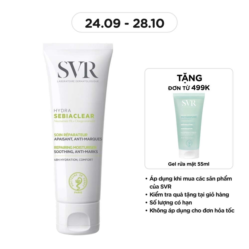 Kem Dưỡng Ẩm SVR Sebiaclear Hydra Làm Mềm Mịn Và Mờ Vết Thâm Sau Mụn 40ml image