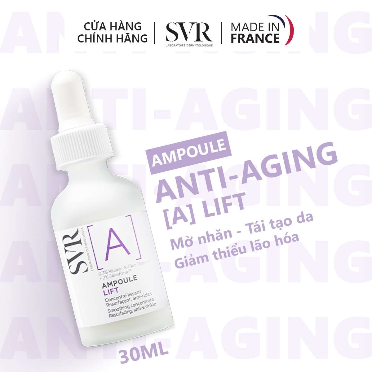 Tinh Chất SVR [A] Ampoule Lift Ngăn Ngừa Lão Hóa, Mềm Mịn Da 30ml