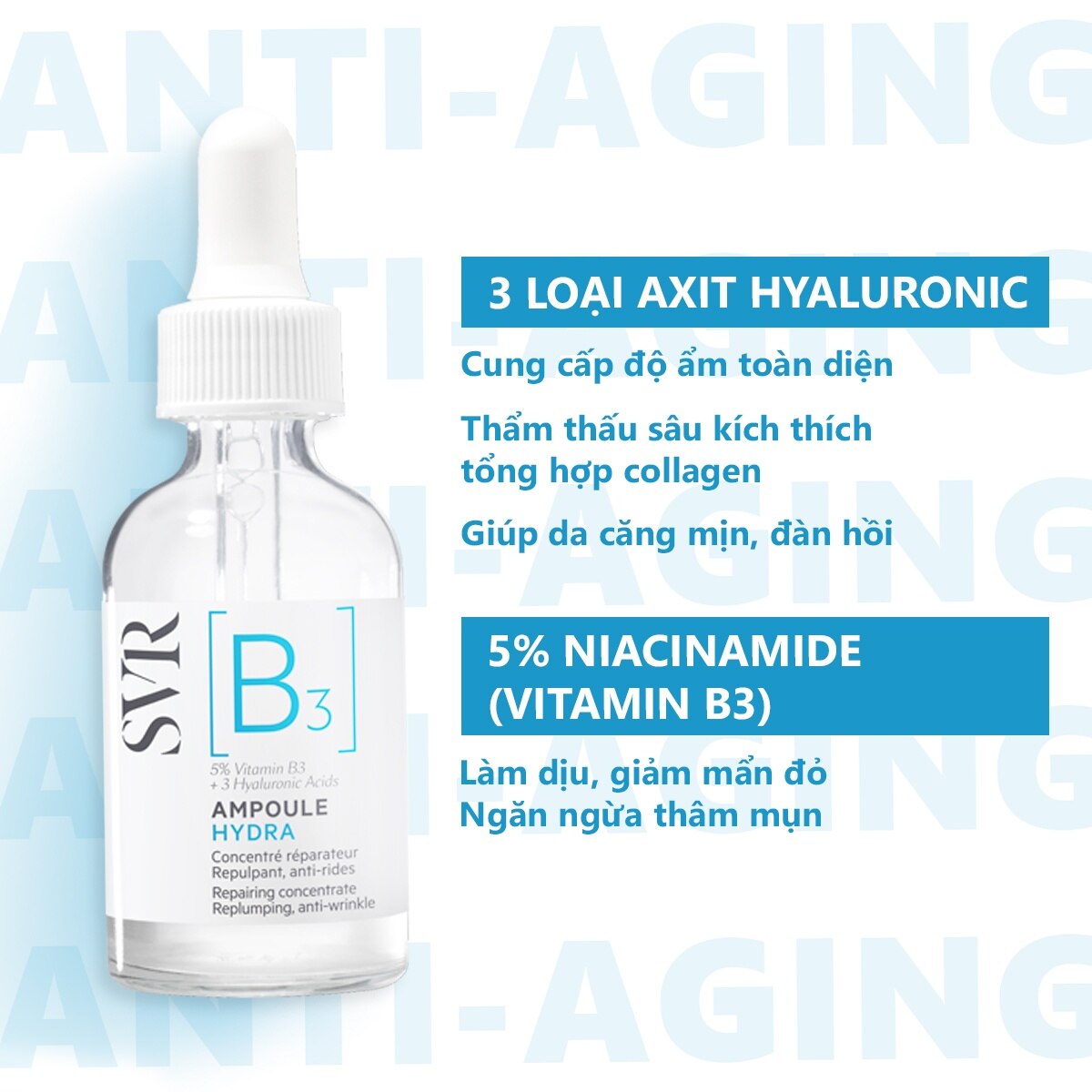 Tinh Chất SVR B3 Ampoule Hydra 30ml