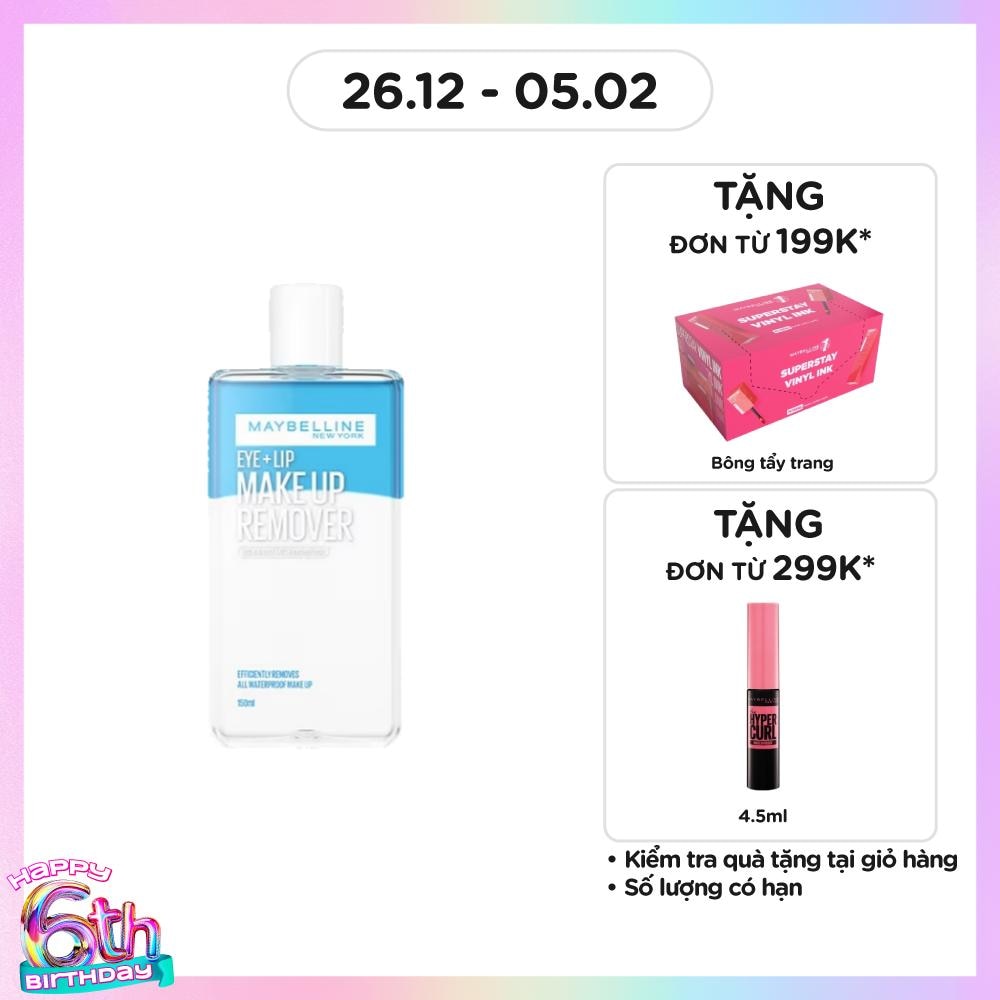 Tẩy Trang Mắt Môi Maybelline New York 150ml