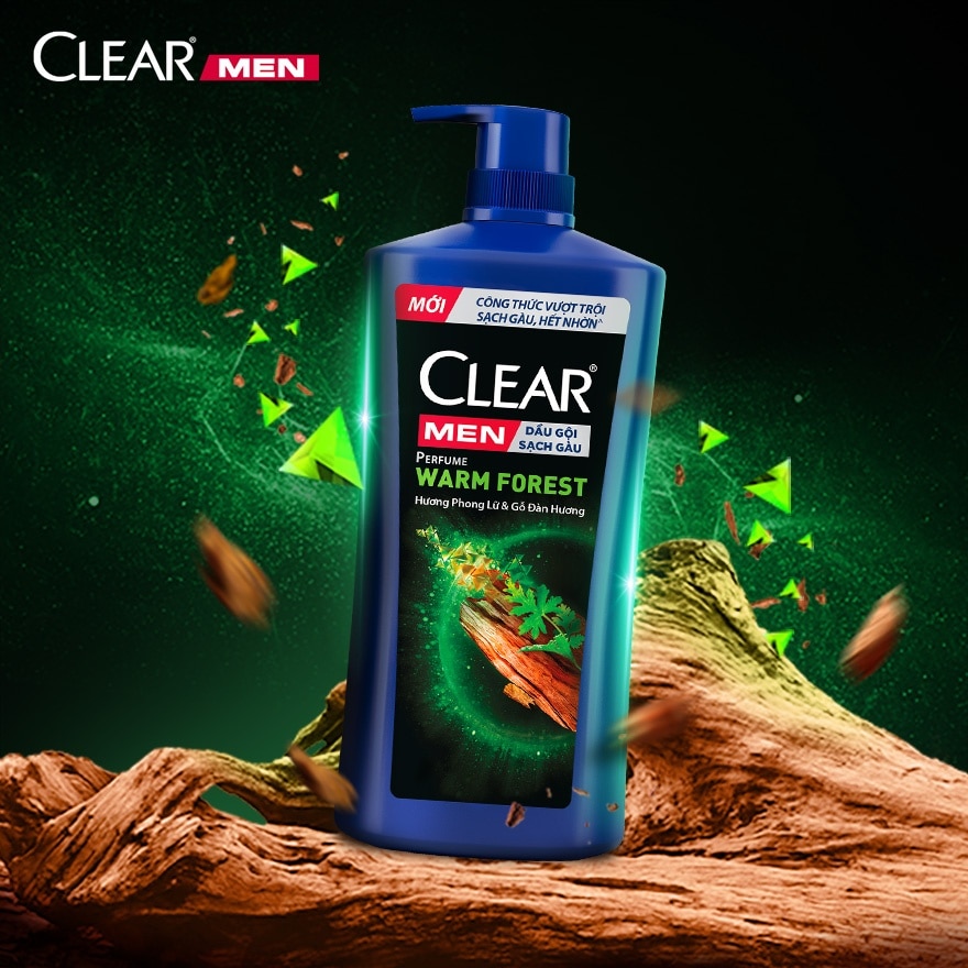 Dầu Gội Clear Men Perfume Warm Forest Hương Phong Lữ & Gỗ Đàn Hương 600g (588ml)