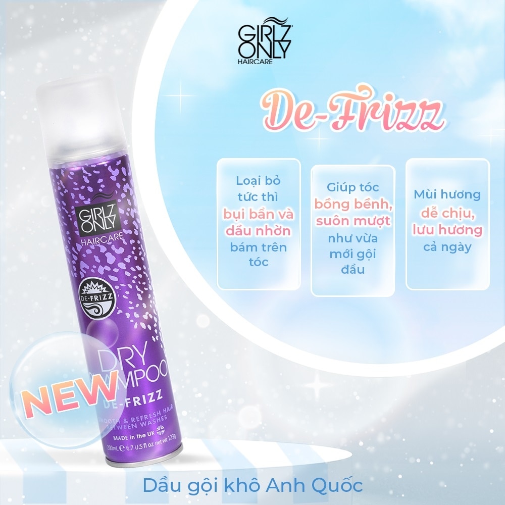 Dầu Gội Khô Girlz Only De-Frizz 200ml