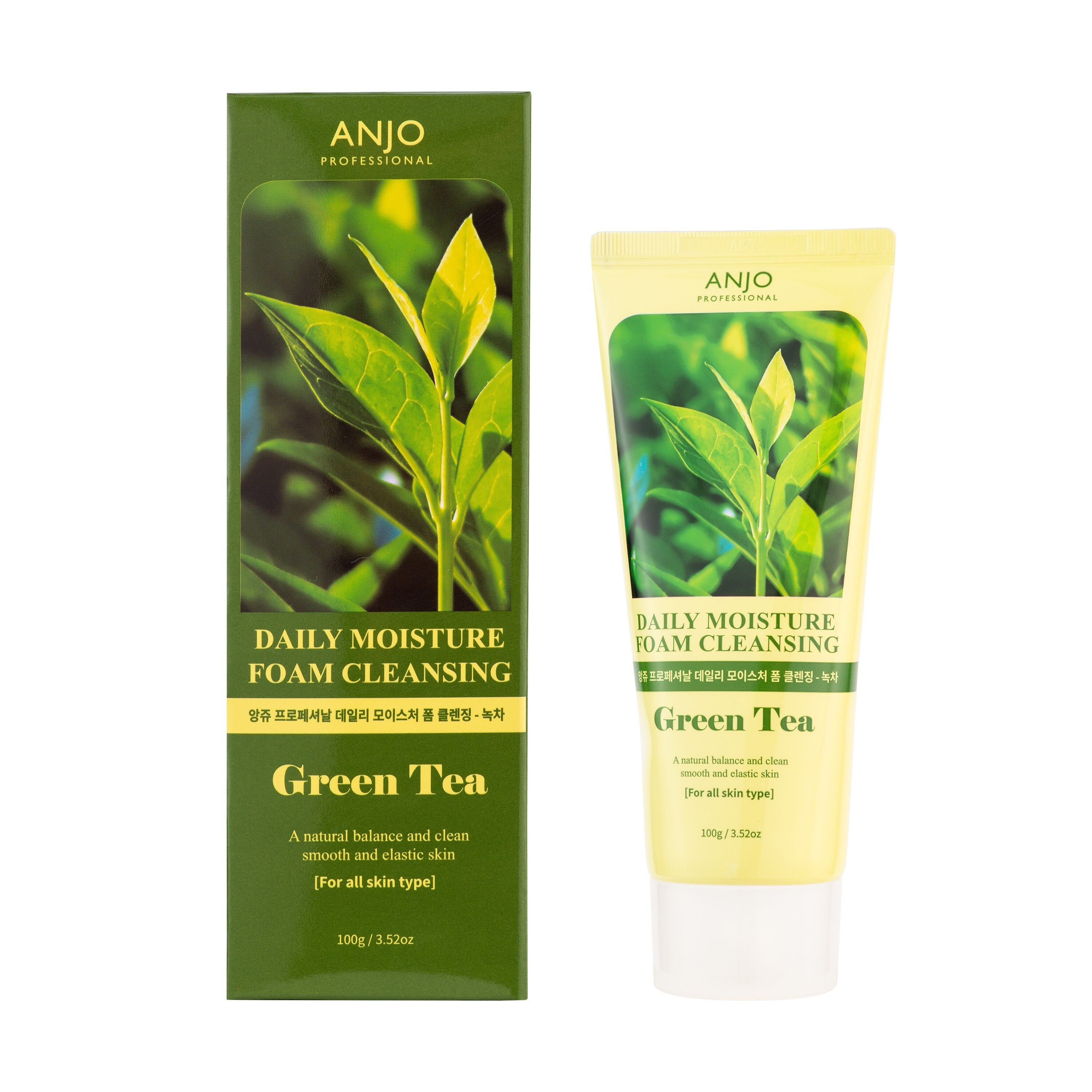 Sữa Rửa Mặt Tạo Bọt Anjo Professional Chiết Xuất Trà Xanh Daily Foam Cleansing Green Tea 100g