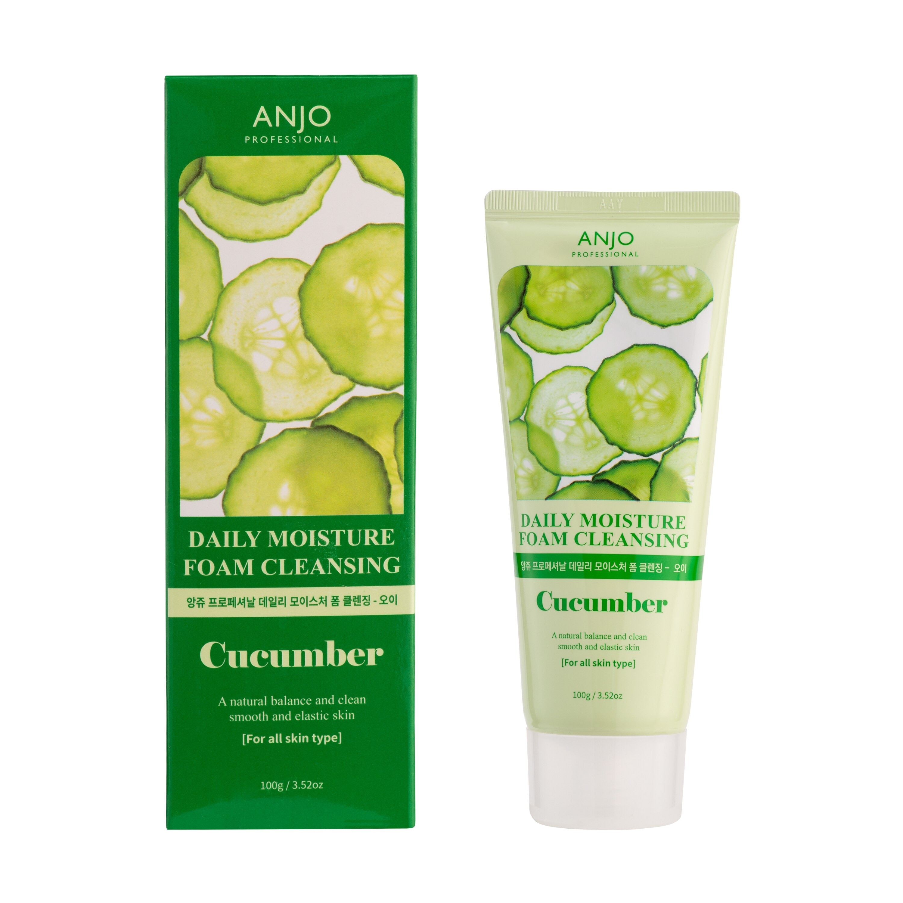 Sữa Rửa Mặt Tạo Bọt Anjo Professional Chiết Xuất Dưa Leo Daily Foam Cleansing Cucumber 100g