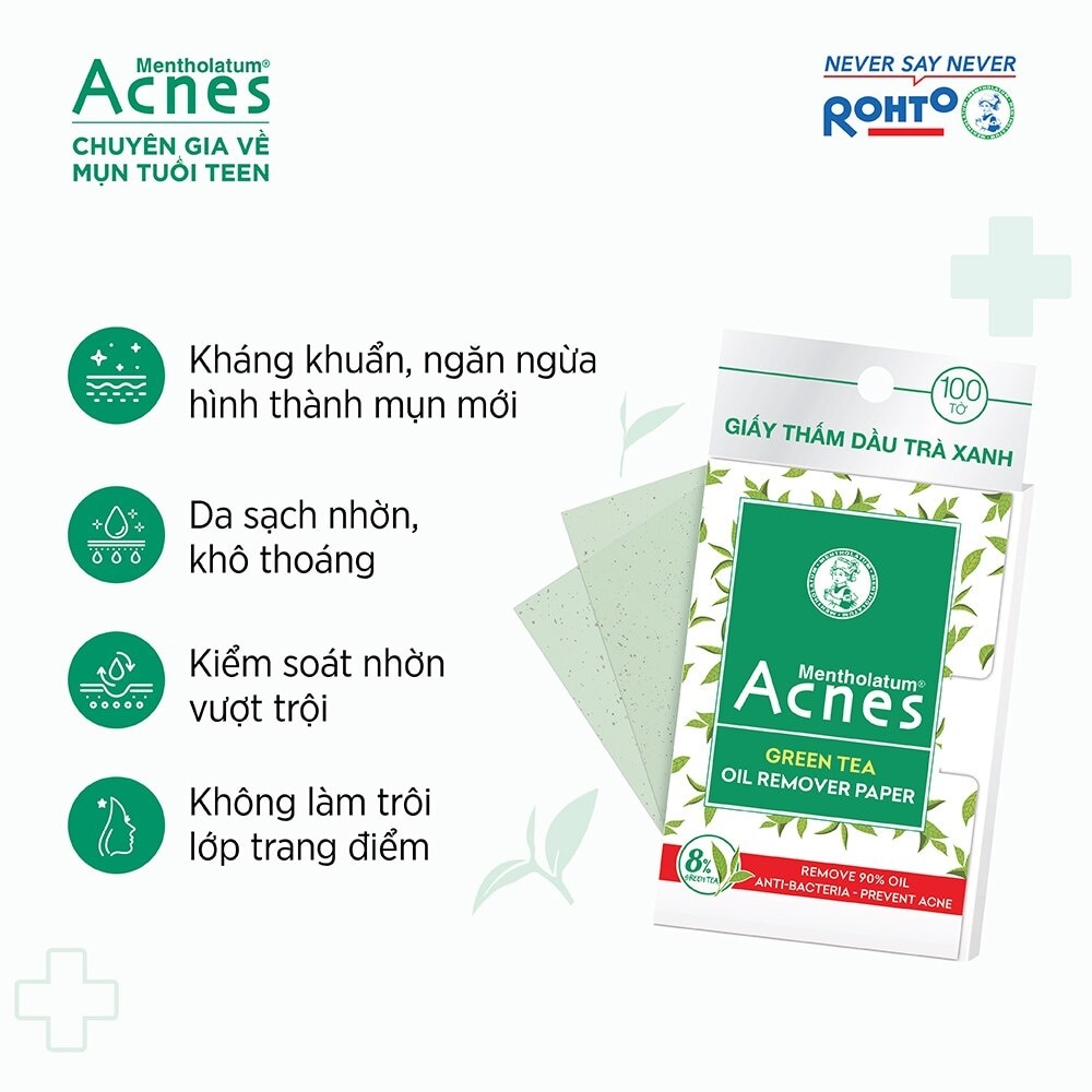 Giấy Thấm Dầu Acnes Trà Xanh 100 Tờ