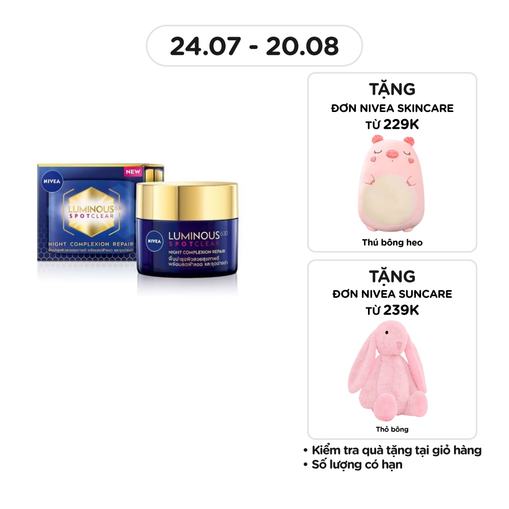 Kem Dưỡng Đêm Nivea Luminous 630 Spotclear Night Complexion Repair 50ml