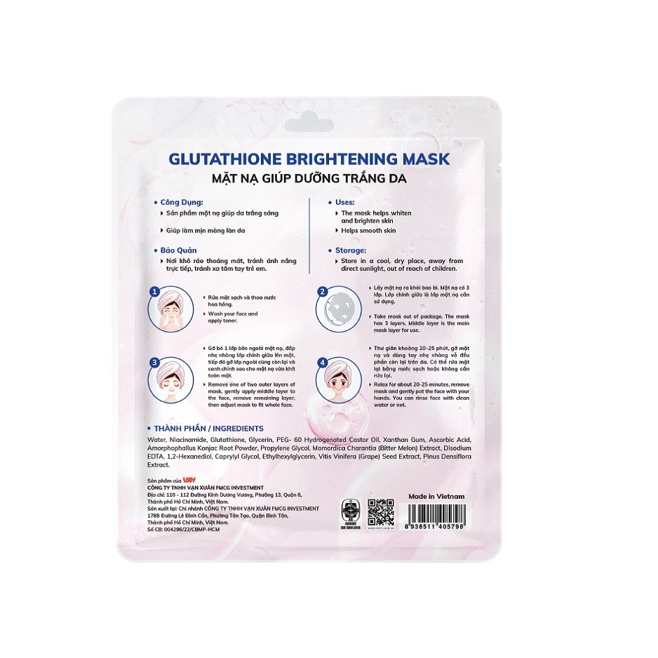 Mặt Nạ Miri Glutathione Brightening Mask Giúp Dưỡng Trắng Da 30g