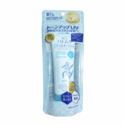 HATOMUGI Gel Chống Nắng Nâng Tone Hatomugi UV Care&Tone Up The Tone Up UV MilkyGel SPF50+PA++++ Mint Green70g