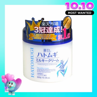 HATOMUGI Kem Dưỡng Trắng Da Reihaku Hatomugi Milky Cream 300g image