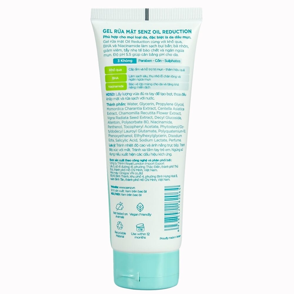 Senz Oil Reduction Cleansing Gel 150ml