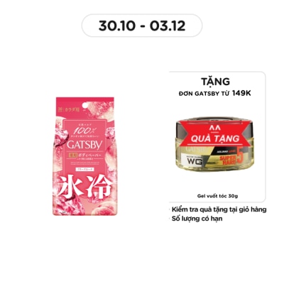 GATSBY Khăn Ướt Gatsby Khử Mùi & Làm Sạch Cơ Thể Freeze Peach 30 Tờ
