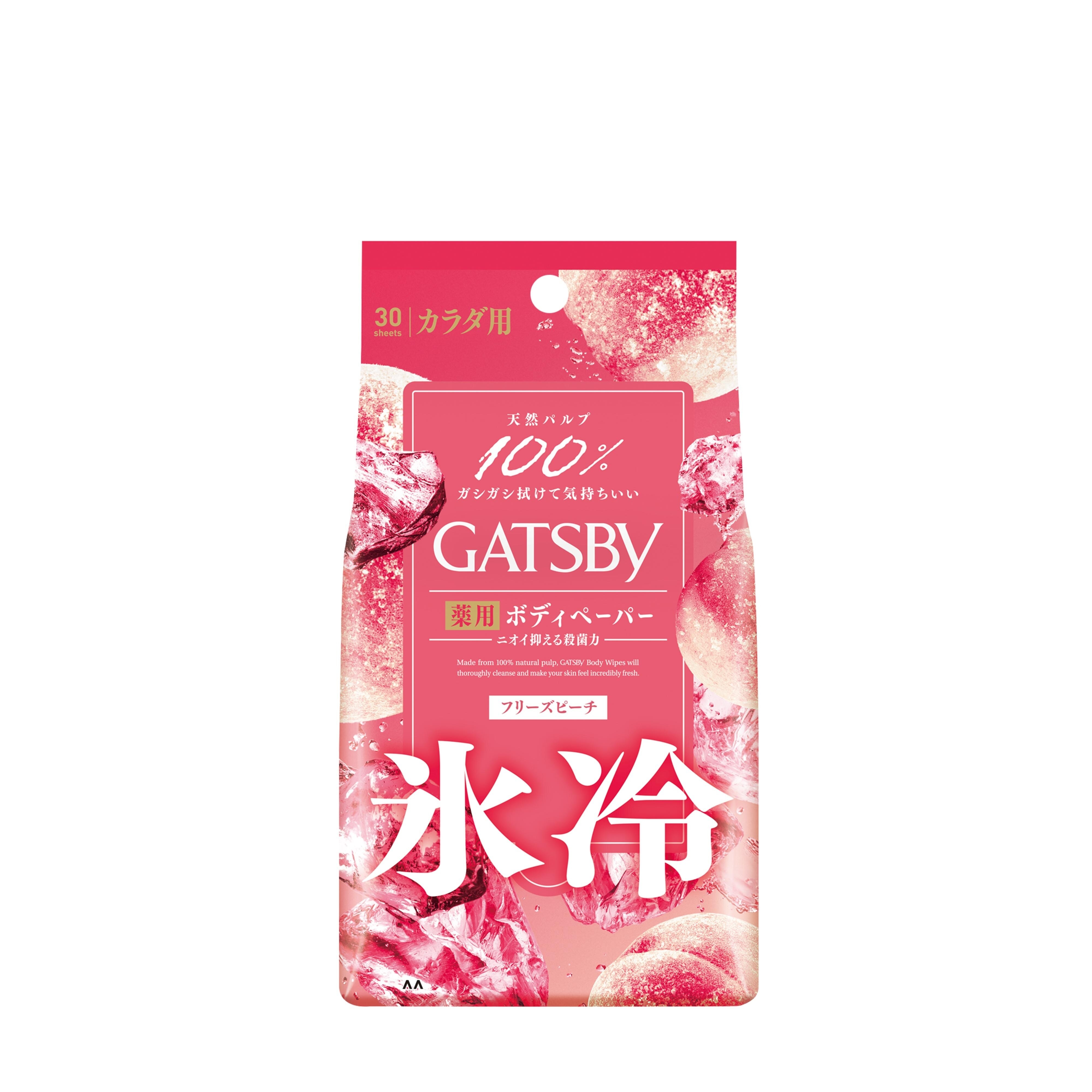 Khăn Ướt Gatsby Khử Mùi & Làm Sạch Cơ Thể Freeze Peach 30 Tờ