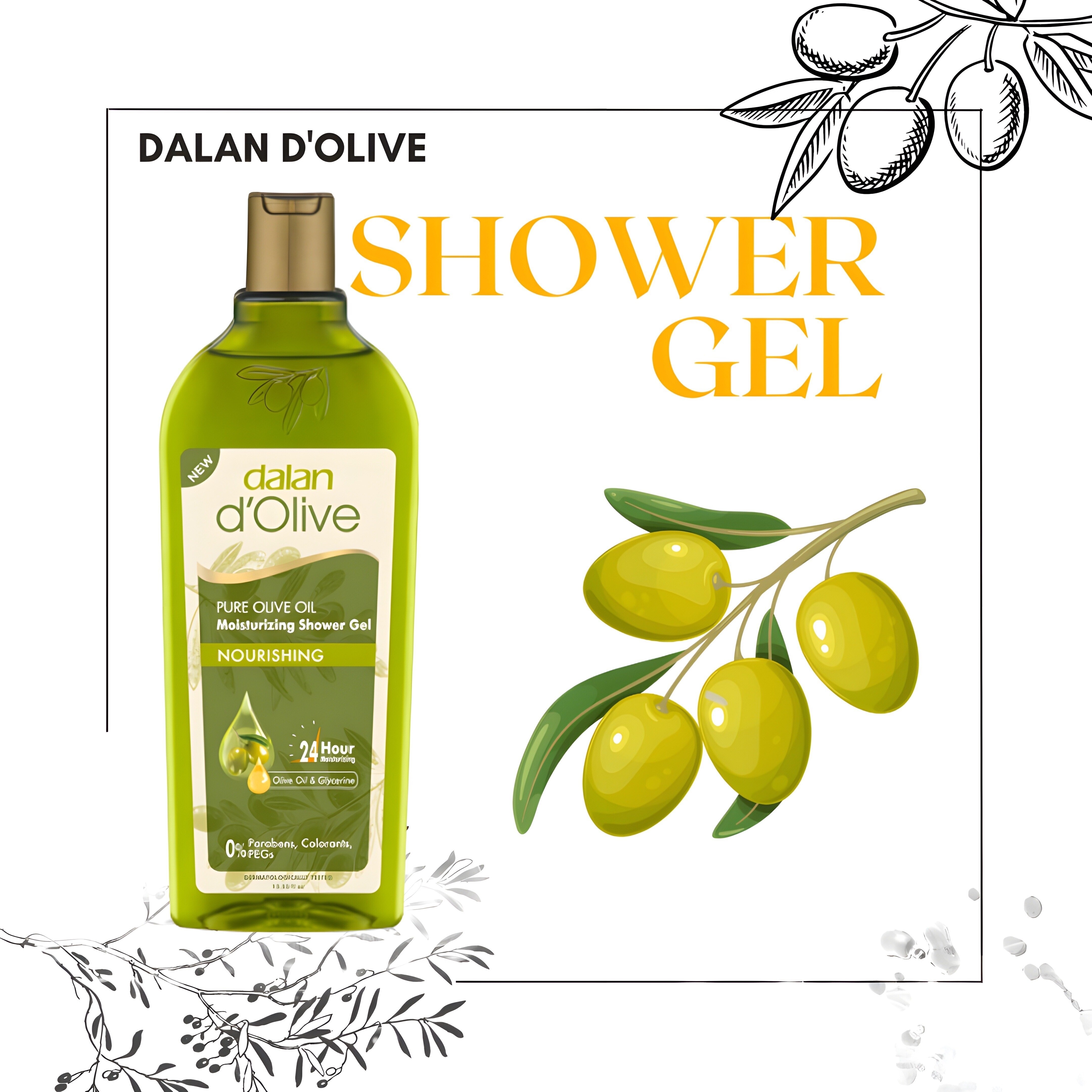 Gel Tắm Dưỡng Ẩm Dalan D’Olive Nourishing 400ml