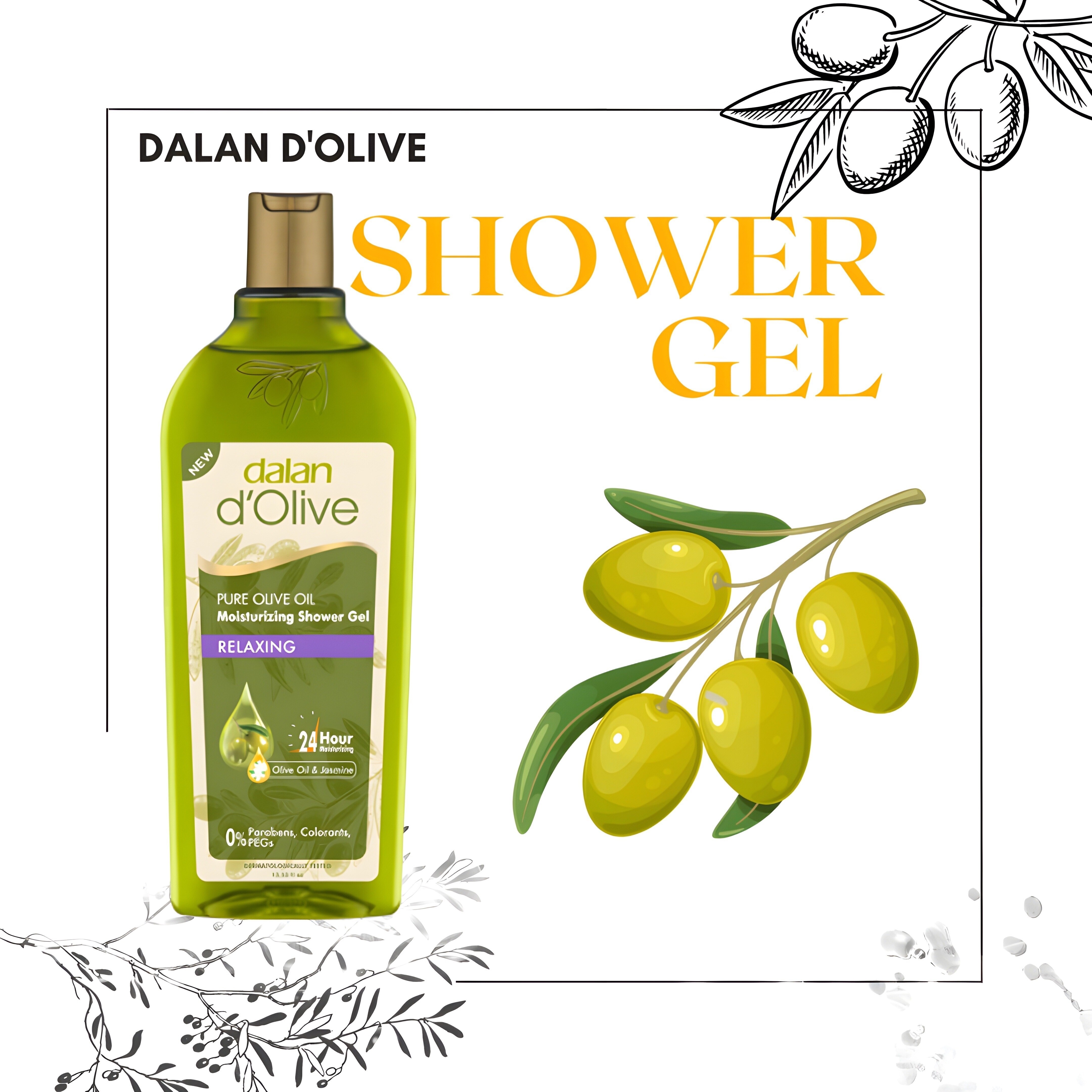 Gel Tắm Dưỡng Ẩm Dalan D’Olive Relaxing 400ml